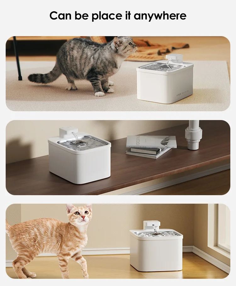 DU-W04 wireless fountain placed in different home locations